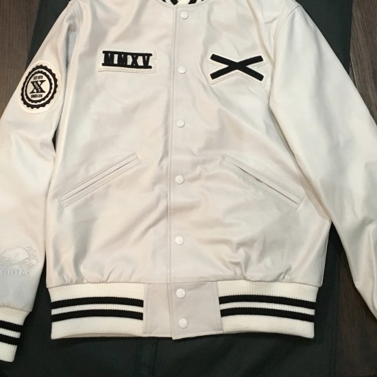 The Weeknd Roots XO White Lambskin Leather Varsity Tour Jacket The Weeknd Roots XO White Lambskin Leather Varsity Tour Jacket