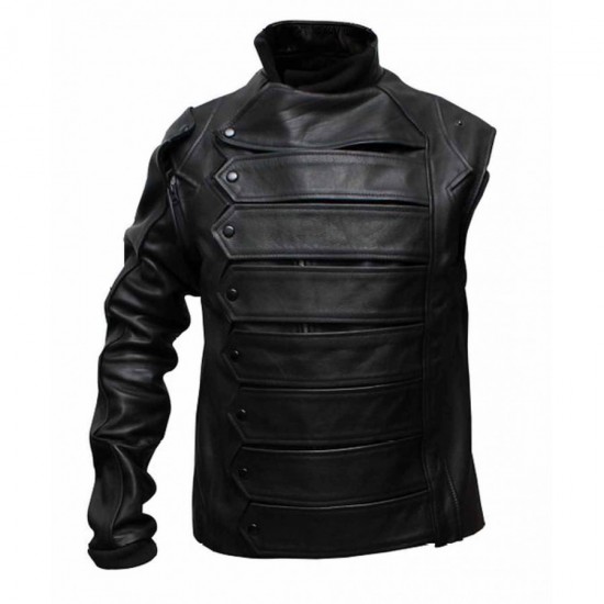 The Winter Soldier Bucky Barnes Jacket With Detachable Sleeves The Winter Soldier Bucky Barnes Jacket With Detachable Sleeves