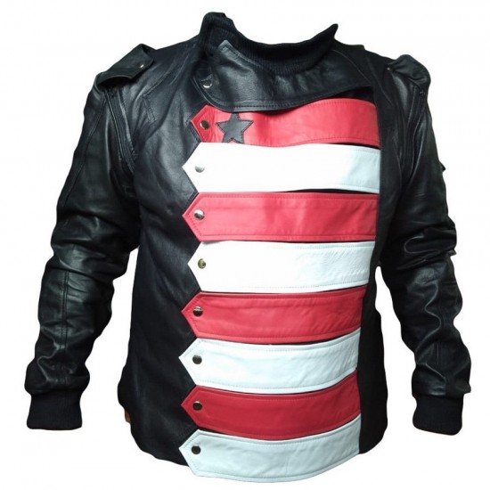The Winter Soldier Bucky Barnes Red and White Costume The Winter Soldier Bucky Barnes Red and White Costume