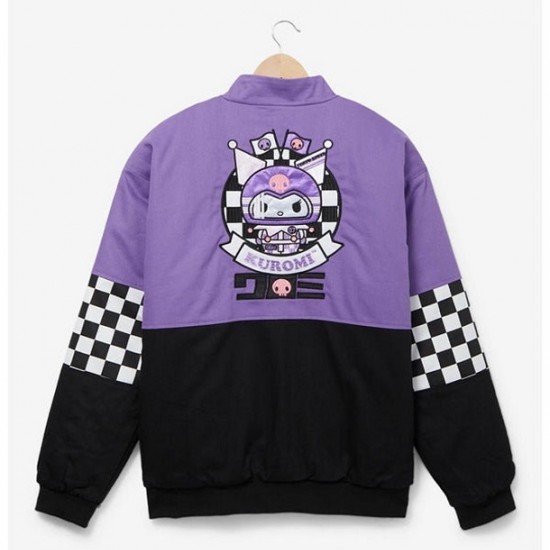 Tokyo Speed Devious Rabbit Sanrio Kuromi Checkered Racing Jacket Tokyo Speed Devious Rabbit Sanrio Kuromi Checkered Racing Jacket
