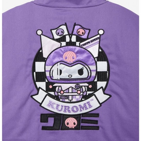 Tokyo Speed Devious Rabbit Sanrio Kuromi Checkered Racing Jacket Tokyo Speed Devious Rabbit Sanrio Kuromi Checkered Racing Jacket