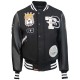 Top Gun King Wool PU Black Jacket Go-Big Show Top Gun King Wool PU Black Jacket Go-Big Show