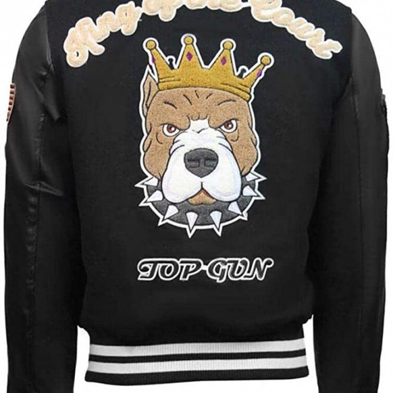 Top Gun King Wool PU Bomber Jacket Go-Big Show Top Gun King Wool PU Bomber Jacket Go-Big Show