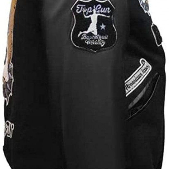 Top Gun King Wool PU Bomber Jacket Go-Big Show Top Gun King Wool PU Bomber Jacket Go-Big Show