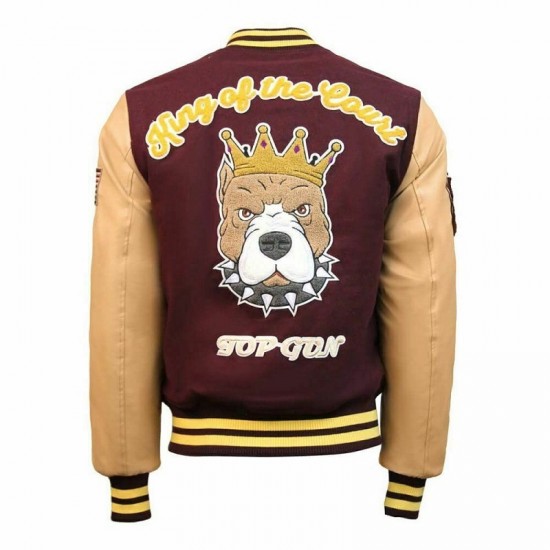Top Gun King Wool PU Burgundy Jacket Go-Big Show Top Gun King Wool PU Burgundy Jacket Go-Big Show