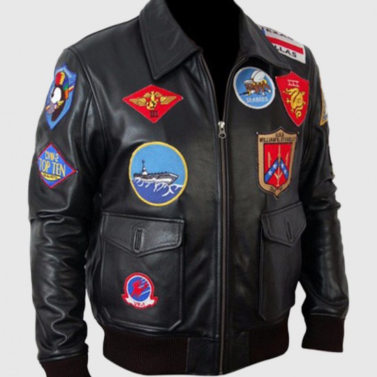 Top Gun Tom Cruise Men Fighter Jet Pilot Leather Jacket