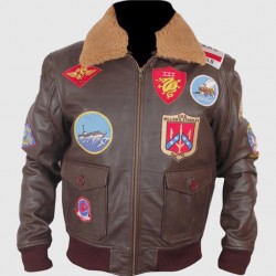 Top Gun Tom Cruise Men Fighter Jet Pilot Leather Jacket