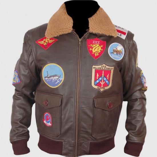 Top Gun Tom Cruise Men Fighter Jet Pilot Leather Jacket