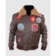 Top Gun Tom Cruise Men Fighter Jet Pilot Leather Jacket