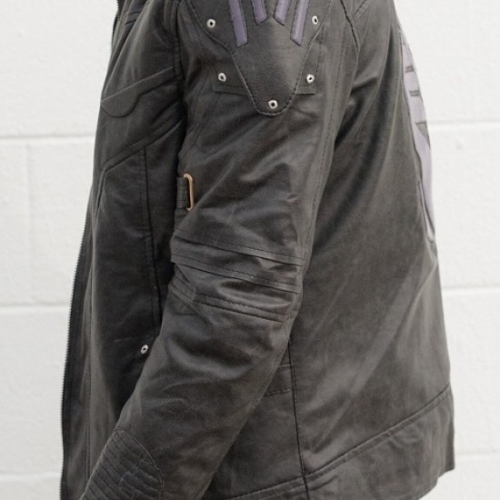 Mens Transformers Decepticon Shield Black Armor Leather Jacket Mens Transformers Decepticon Shield Black Armor Leather Jacket