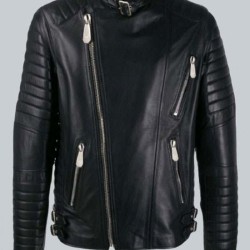 Trendy Black Color Biker Jacket For Mens