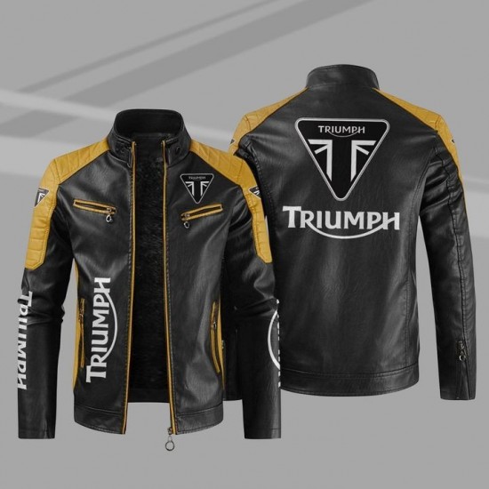 Triumph Black and Yellow Leather Jacket Triumph Black and Yellow Leather Jacket