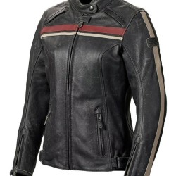 Triumph Ladies Raven Vintage Brown Leather Motorcycle Jacket