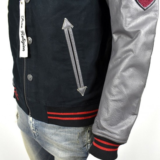 True Religion $499 Collegiate Logo Patch Varsity Leather Jacket True Religion $499 Collegiate Logo Patch Varsity Leather Jacket