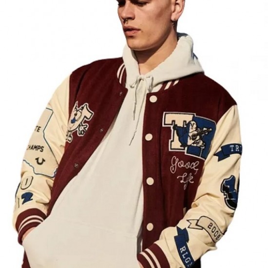 True Religion Maroon Varsity Jacket True Religion Maroon Varsity Jacket