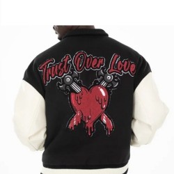 Trust Over Love Black Varsity Jacket