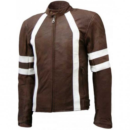 Unique Vintage Look Distressed Men Brown Leather Jacket Unique Vintage Look Distressed Men Brown Leather Jacket