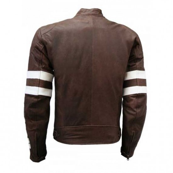 Unique Vintage Look Distressed Men Brown Leather Jacket Unique Vintage Look Distressed Men Brown Leather Jacket