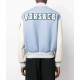 V Felted-Wool and Leather Blue Varsity Jacket V Felted-Wool and Leather Blue Varsity Jacket