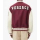 V Felted-Wool and Leather Maroon Varsity Jacket V Felted-Wool and Leather Maroon Varsity Jacket