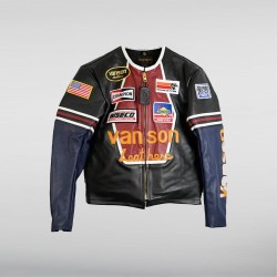 Vanson One Star Biker Black Leather Jacket