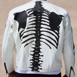 Vanson Skeleton White Leather Jacket