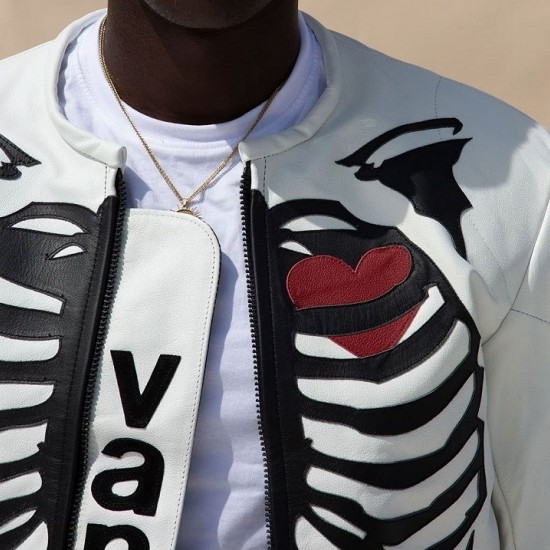 Vanson Skeleton White Leather Jacket Vanson Skeleton White Leather Jacket