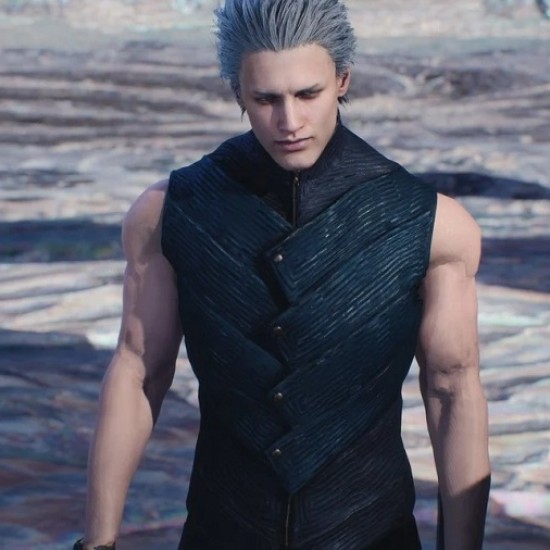 Vergil Devil May Cry 5 Blue and Black Vest Vergil Devil May Cry 5 Blue and Black Vest