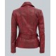 Victoria Womens Burgundy Moto Jacket Victoria Womens Burgundy Moto Jacket