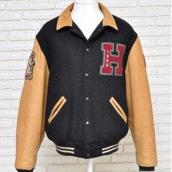 Vintage Howard University HBCU Black and Brown Letterman Jacket