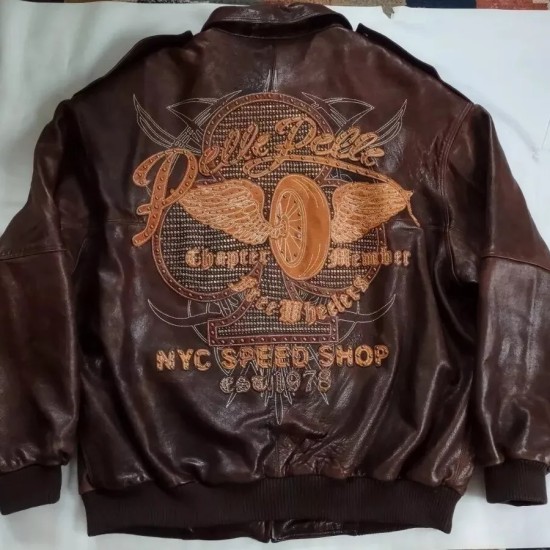 Vintage Rare Pelle Pelle By Mark Buchanan Full Zip Leather Jacket