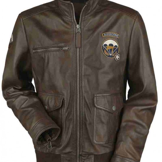 Mens Brown Call Of Duty WWII Leather Jacket Mens Brown Call Of Duty WWII Leather Jacket