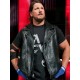 WWE Wrestler AJ Styles Leather Vest with Hoodie