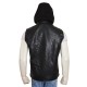 WWE Wrestler AJ Styles Leather Vest with Hoodie