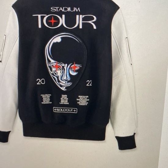 Weeknd Stadium Black and White Varsity Jacket Weeknd Stadium Black and White Varsity Jacket