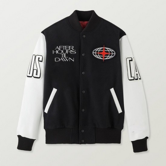 Weeknd Stadium Tour Black and White Varsity Jacket Weeknd Stadium Tour Black and White Varsity Jacket
