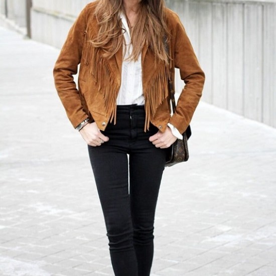 Western Brown Suede Leather Wear Fringe Vintage Coat Jacket Western Brown Suede Leather Wear Fringe Vintage Coat Jacket