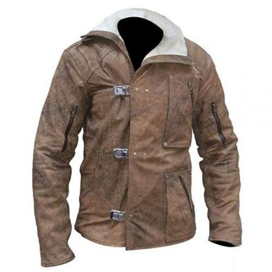 William BJ Wolf Fur Shearling Brown Leather Jacket William BJ Wolf Fur Shearling Brown Leather Jacket