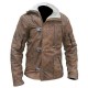 William BJ Wolf Fur Shearling Brown Leather Jacket William BJ Wolf Fur Shearling Brown Leather Jacket