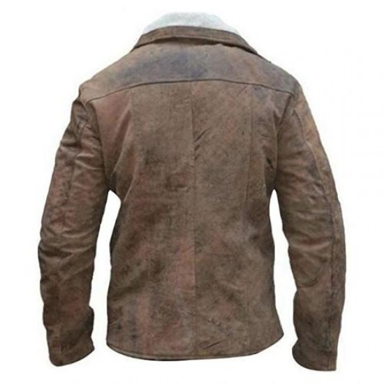 William BJ Wolf Fur Shearling Brown Leather Jacket William BJ Wolf Fur Shearling Brown Leather Jacket