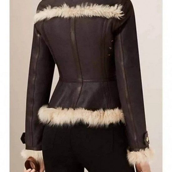 Women B3 Brown Shearling Aviator Leather Jacket Women B3 Brown Shearling Aviator Leather Jacket