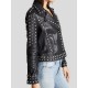 Women Black Sheepskin Leather Black Studded Jacket Women Black Sheepskin Leather Black Studded Jacket