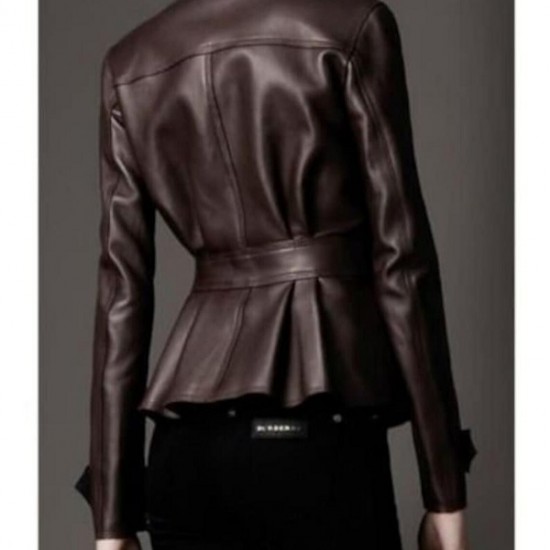 Women Brown Genuine Leather Short Coat Jacket Women Brown Genuine Leather Short Coat Jacket