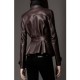 Women Brown Genuine Leather Short Coat Jacket