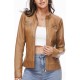 Women Motorcycle Faux PU Moto Biker Jacket