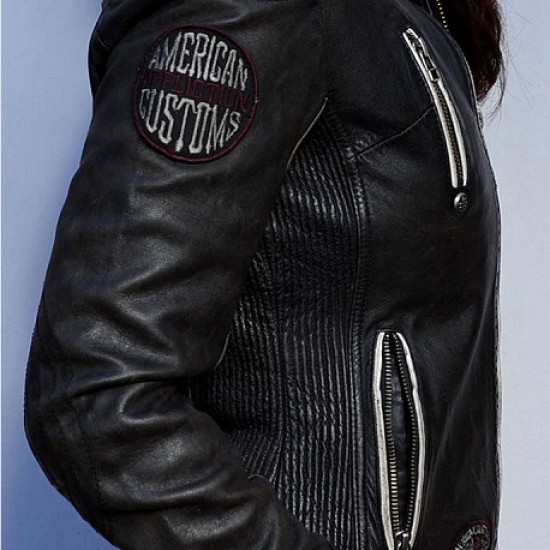 Women's Affliction Black Premium Divergent Biker Leather Jacket