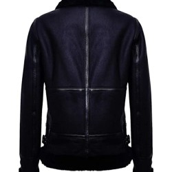 Women's Black Aviator Biker Genuine Sheepskin Leather Jacket