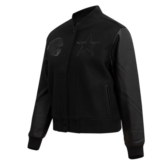Womens Dallas Cowboys Black Varsity Jacket