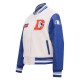Women's Denver Broncos Pro Standard Cream Retro Classic Varsity Jacket Women's Denver Broncos Pro Standard Cream Retro Classic Varsity Jacket