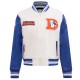 Women's Denver Broncos Pro Standard Cream Retro Classic Varsity Jacket Women's Denver Broncos Pro Standard Cream Retro Classic Varsity Jacket